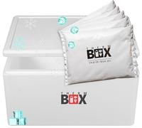 THERM BOX boîte en polystyrène 45W avec 5X Bloc réfrigérant pour glacière 45L Dimensions intérieures: 53x33x25cm boîte de Transport conteneur Isotherme réutilisable