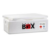 THERM BOX Boîte en polystyrène 53 W - 53 l - Pour caisse E2 - Intérieur - 62,5 x 44 x 20 cm - Épaisseur de paroi : 3 cm - Boîte isotherme réutilisable