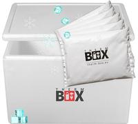 THERM BOX Boîte en polystyrène 61 W avec 5 blocs réfrigérants pour glacière 61,5 l Intérieur : 53 x 33 x 34 cm, 100159-5C, Blanc.