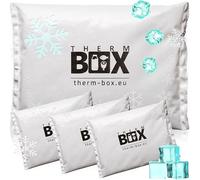 THERM BOX Lot de 4 blocs réfrigérants professionnels pour glacière - 450 g - Réutilisables Blanc