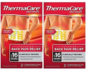 Thermacare - 4 bandes chauffantes rectangulaires avec sangle velcro pour soulagement de la douleur et relaxation musculaire du bas du dos - THERAPEUTIC_THERMAL_COMPRESS