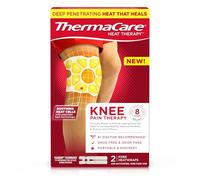 ThermaCare Lot de 2 bandages chauffants ciblés pour soulager la douleur du genou avec chaleur thérapeutique de 8 heures, flexible, discret, sans médicament, thérapie thermique portable