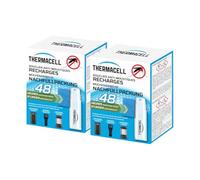 THERMACELL 2 Recharges Anti Moustiques et Moustiques Tigres - 20m² - 48h | Compatible Diffuseurs, Nomades et Lanternes - 8 Cartouches + 24 Plaquettes - THRECHARG48NX2