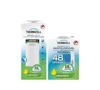 THERMACELL Diffuseur Répulsif Anti Moustiques - 15m² - 60h - Blanc | Sans Fil Nomade - Extérieur - Effet Rapide, Inodore - 5 Cartouches Gaz + 15 Plaquettes - THNATBLANRECH48