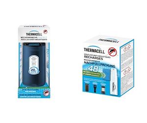 Thermacell - Pack Diffuseur Bleu + Recharge 48h | Jusqu'à 60h d'utilisation | Anti Moustique et Moustique Tigres | Zone de Protection 20m² | Effet Rapide | Inodore | Bleu
