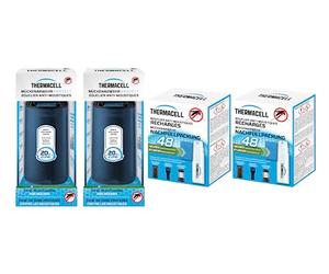 Thermacell - Pack Familial | 2 Diffuseurs Bleu + 2 Recharge 48h | Jusqu'à 96h d'utilisation | Anti Moustique et Moustique Tigres | Zone de Protection 20m² | Effet Rapide | Inodore | Bleu