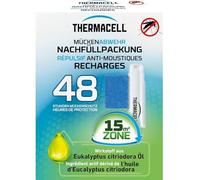 THERMACELL Recharge Anti Moustiques et Moustiques Tigres - 15m² - 48h | Compatible Diffuseurs, Nomades et Lanternes - 4 Cartouches Gaz + 12 Plaquettes - THNATRECHARGE48