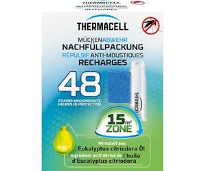THERMACELL Recharge Anti Moustiques et Moustiques Tigres - 15m² - 48h | Compatible Diffuseurs, Nomades et Lanternes - 4 Cartouches Gaz + 12 Plaquettes - THNATRECHARGE48