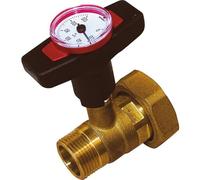Thermador - Clapet antithermosiphon, Vanne départ-retour - Vanne thermomètre intégré poignée rouge clapet antithermosiphon