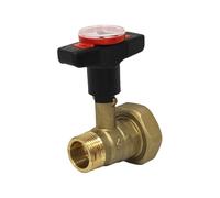 Thermador - Clapet antithermosiphon, Vanne départ-retour - Vanne thermomètre intégré poignée rouge clapet antithermosiphon