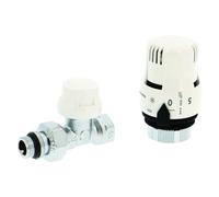Thermador - Corps de robinet + tête thermostatique - Tête thermostatique Pas de 30x1,5 + corps chromé 1/2" (15/21) DROIT - Thermador