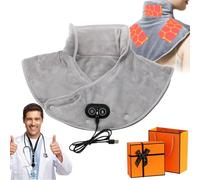 ThermaEase Pro Coussin chauffant portable USB pour le cou et les épaules, avec minuteries d'arrêt automatique, 3 niveaux de chaleur plus 3 modes de massage, chauffage rapide 60 secondes (gris)
