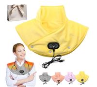 Thermaease Pro, Shoulders Neck and Back Heating Pad, Electric Heating Pad with 3 Temp & 3 Massage Settings, 60S Fast Heating, Portable USB Charging (Yellow)