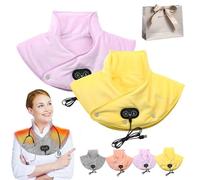 Thermaease Pro, Shoulders Neck and Back Heating Pad, Electric Heating Pad with 3 Temp & 3 Massage Settings, 60S Fast Heating, Portable USB Charging (Yellow+Purple)