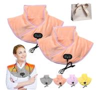Thermaease Pro, Shoulders Neck and Back Heating Pad, Electric Heating Pad with 3 Temp & 3 Massage Settings, 60S Fast Heating, Portable USB Charging (Pink+Pink)