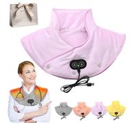 Thermaease Pro, Shoulders Neck and Back Heating Pad, Electric Heating Pad with 3 Temp & 3 Massage Settings, 60S Fast Heating, Portable USB Charging (Purple)
