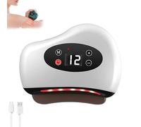 ThermaEdge Foot Scraper, Electric Fascia Knife with Heating & 12 Vibration, Heated Foot Scraper, 4-in-1 Vibration Tool for Plantar Deep Tissue Massage, Home Massage Tool (White,Red Bianshi)