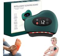 ThermaEdge Foot Scraper, Thermaedge Plantar Fasciitis, Red Light Heated Muscle Scraper, Triple Action - Red Light/Heat/Vibration, 12 Massage Levels and 12 Heat Levels (Green)