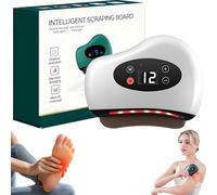ThermaEdge Foot Scraper, Thermaedge Plantar Fasciitis, Red Light Heated Muscle Scraper, Triple Action - Red Light/Heat/Vibration, 12 Massage Levels and 12 Heat Levels (White)