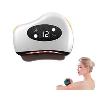 ThermaEdge Grattoir à pieds, grattoir musculaire chauffant à lumière rouge Thermaedge, planche à gratter vibrante électrique avec 12 niveaux, couteau à fascia électrique (White)