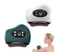 ThermaEdge Grattoir à pieds, grattoir musculaire chauffant à lumière rouge Thermaedge, planche à gratter vibrante électrique avec 12 niveaux, couteau à fascia électrique (2pcs)