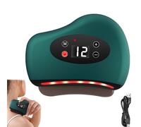 Thermaedge Grattoir à pieds, outil de vibration 3 en 1 Grattoir musculaire for les pieds for une récupération musculaire profonde Appareil Gua Sha chauffant à lumière rouge(Green)