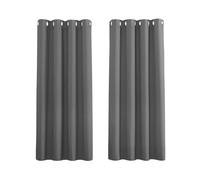 Thermal Blackout Curtains Anti Cold/Heat Grommet Window Curtains Soundproofing Insulation for Child/Adult 132x158cm Grey 2 Panels