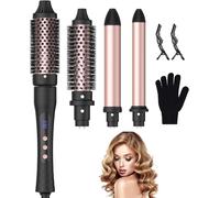 Thermal Brush Brosse Thermique de 32mm/38mm, Fer a Boucler Boucleur a Cheveux de 25mm/32mm, Brosse ronde chauffante - Brosse à boucler LCD 120-230 °C, Augmente le volume des cheveux - Double tension