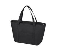 Thermal Cooler Tote - Black Insulated Carrier | 33.5x15x24cm Polyester Pearl Cotton Bag with Zipper Closure for Picnic Grocery Camping Travel School Office Hotel Beach Catering Meal Storage