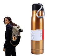 Thermal Sports Bottle - Double Wall Vacuum, Durable Steel Travel Cup | Big Reusable Hydration Container with Handle Rope for Gym, Biking, Fishing Trips, Fitness, Hiking Adventures
