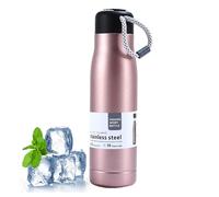 Thermal Sports Bottle - Double Wall Vacuum, Durable Steel Travel Cup | Big Reusable Hydration Container with Handle Rope for Gym, Biking, Fishing Trips, Fitness, Hiking Adventures