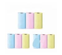 Thermal Sticker Paper Roll 57x25mm Bluetooth Inkless Self Adhesive Label Pack of 9(9pcs Thermal Color)