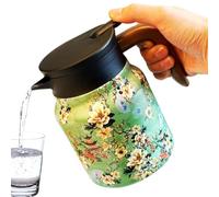 Thermal teaPot - 33.8oz Stainless Steel Carafe, Built In teaInfuser Strainer | Floral Insulated Bottle For Keeping Drinks Hot Cold, Coffee teaWater For Home Office Travel Use