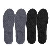 Thermal Thicken Plush Insole Wool Warm Memory Foam for Unisex Sports Shoes Pad Soft Chill-Proof Self-Heating Absorbent Shoe Pads(Black Grey (8pcs),37-38)