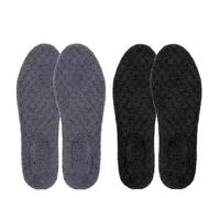Thermal Thicken Plush Insole Wool Warm Memory Foam for Unisex Sports Shoes Pad Soft Chill-Proof Self-Heating Absorbent Shoe Pads(Black Grey (4pcs),43-45)