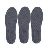 Thermal Thicken Plush Insole Wool Warm Memory Foam for Unisex Sports Shoes Pad Soft Chill-Proof Self-Heating Absorbent Shoe Pads(Grey(6pcs),39-40)