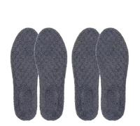 Thermal Thicken Plush Insole Wool Warm Memory Foam for Unisex Sports Shoes Pad Soft Chill-Proof Self-Heating Absorbent Shoe Pads(Grey(4pcs),37-38)