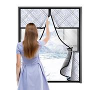 Thermal Window Blanket - Removable No-Drill Insulated Cover for Winter Cold Protection, Energy Efficient Heat Retaining Shield for Rental House Apartment Bedroom Bathroom, Washable Fabric Use