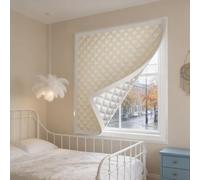 Thermal Window Cover for Winter, Windows Insulation Kit for Home RV Basement, Windproof Cotton Blanket with Hook & Loop, Insulated Curtains Fits Up to 200cm x 300cm(Beige)