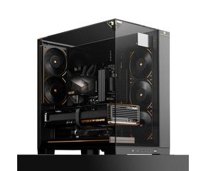 Thermalright A70 Châssis PC - 270° Panorama - Verre Trempé ATX Tour Midi, supporte Carte mère ATX/GPU 420mm, Gestion des câbles cachée - Noir