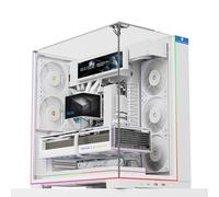 Thermalright A70 Vision Boîtier PC blanc avec écran de 9,16 pouces, verre de sécurité panoramique, tour ATX, prend en charge la carte mère ATX/les cartes graphiques 42 cm, avec barre lumineuse ARGB et