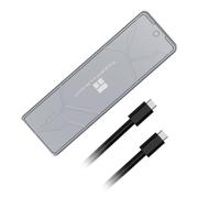 THERMALRIGHT HR-EB110 Dual C Grey M.2 Boîtier externe, prend en charge les protocoles SSD double NVMe et SATA, interface de type C 10 Gbit/s, stockage SSD portable 8 To, pour systèmes Android/Windows