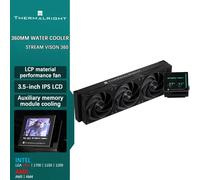 Thermalright STREAM VISION 360 360MM refroidisseur de liquide tout-en-un écran à tête froide magnétique écran LCD IPS de 3.5 pouces refroidissement par eau Black
