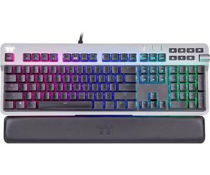 Thermaltake Argent K6 RGB KB6 Cherry Low Profile Silver German Clavier de gaming allemand, QWERTZ titane
