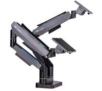Thermaltake Support d'écran GEA Dual RGB Gaming Monitor Arm Black 2 Écran(s) 88,9 cm (35\ ) gris, noir
