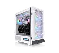 Thermaltake CA-1X5-00M6WN-00 Midi Tower Blanc : Acier, 2x3.5", 6x2.5", ATX/EATX/microATX/Mini-ITX, Vent. 3x140mm avant, 1x140mm arrière, USB 3.2, Verre trempé