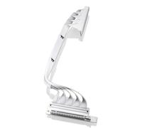 Thermaltake Câble élévateur PCIe 4.0 double connecteurs à 90° ; blanc ; transmission haute vitesse 16 Gbit/s ; 400 mm ; blindage EMI ; AC-077-CO6OTN-C1