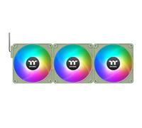 Thermaltake CT120 EX ARGB Sync | 120mm | Pack de 3 | Connexion en série magnétique MagForce 2.0|PWM 500-2000 tr/min|9 LED adressables | Synchronisation carte mère 5V|Roulement hydraulique|Vert matcha