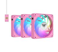 Thermaltake CT140 EX ARGB Sync Lot de 3 ventilateurs de refroidissement pour PC, PWM 500~1800 tr/min, synchronisation de carte mère 5 V, 16,8 millions de couleurs, 9 LED, connecteurs MagForce 2.0