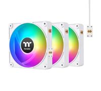 Thermaltake CT140 EX ARGB Sync Ventilateur de refroidissement pour PC Blanc (lot de 3 ventilateurs), connexion magnétique, synchronisation de carte mère 5 V, 16,8 millions de couleurs, 9 LED